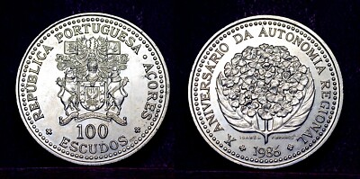 AZORES REGIONAL AUTONOMY, PORTUGAL,  100 ESCUDOS 1986 -  - KM#45 - UNC