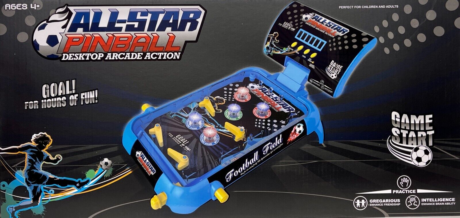 All Star Electronic Desktop Pinball Game Battery Toy PB134 All Star Electronic Desktop Pinball Game Battery Toy PB134