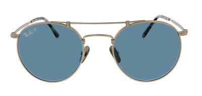 Pre-owned Ray Ban Ray-ban 0rb8147m 9165 Aviator Titanium Silver Polarized Sunglasses