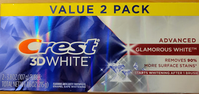 Crest 3D White Toothpaste Glamorous White 2 PACK***BUY MORE & SAVE MORE***