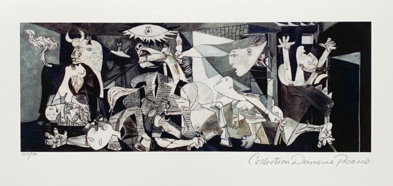 Pablo Picasso Guernica Estate Signed Stamped & Numbered Giclee Art 8" X 16"