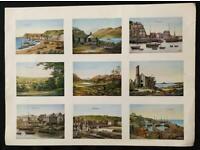 Retro Large 9 Scene KEVIN PLATT Postcard Scenes of Cornwall