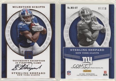 2017 Panini Pantheon Milestone Scripts Bronze /10 Sterling Shepard #MS-ST Auto