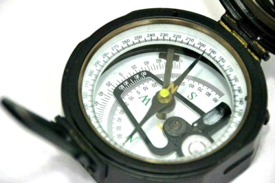 Brunton brass Pocket Transit Compass With Leather Case