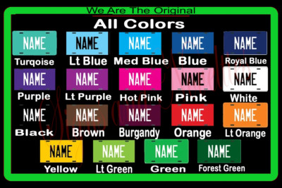 Personalized License Plate Personalize Add Your Own Text And Pick Color