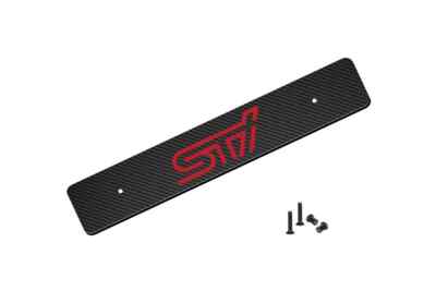 Aluminum carbon fiber look Front License plate delete for Suby STI red 2015-2021