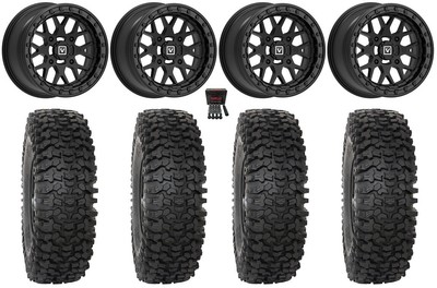 Valor V07 Beadlock 15'' Wheels Black 33'' RC500S Sticky Tires Can-Am Defender