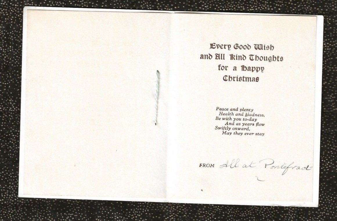 Vintage Victorian Christmas Card ROBIN on Holly Branch Made in England