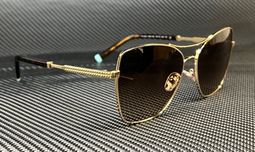 Pre-owned Tiffany & Co . Tf3084 60213b Gold Brown Gradient Women's 59 Mm Sunglasses