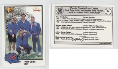 1989 Kodak Peoria Chiefs John Butler Michael Nelson Jeffrey Reeser Mark Vonachen