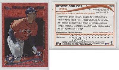 2014 Topps Update Red Hot Foil George Springer #US-10 Rookie RC