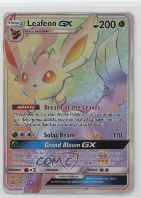 2018 Pokémon Sun & Moon - Ultra Prism Leafeon Rainbow GX #157 14tz
