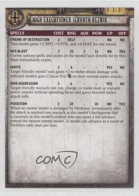 2006 Warmachine/Hordes High Executioner Servath Reznik (Feat: Judgement Day) gl9