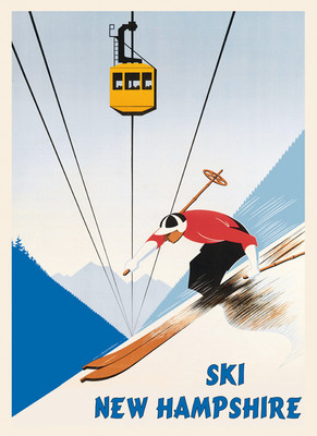 Skiing in Cannon Mountain Ski Area New Hampshire Vintage Poster Repro FREE S/H