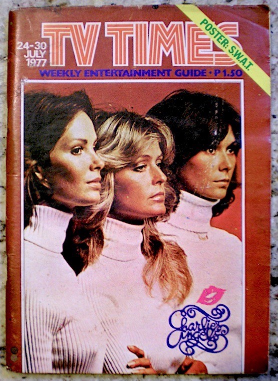 TV Guide 1977 Charlie's Angels Farrah Fawcett Kate Jaclyn International VG COA