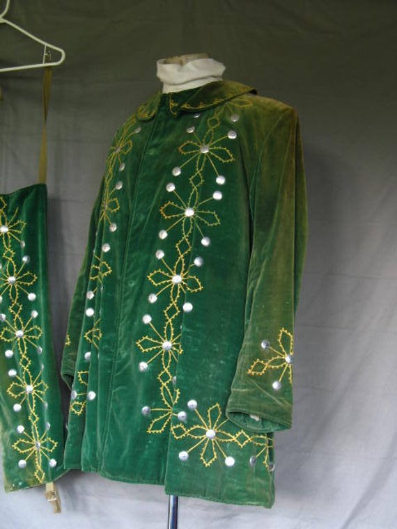 Ritual Robe Oddfellows 1900s Outer Conductor Green Velvet Gold Embroidery