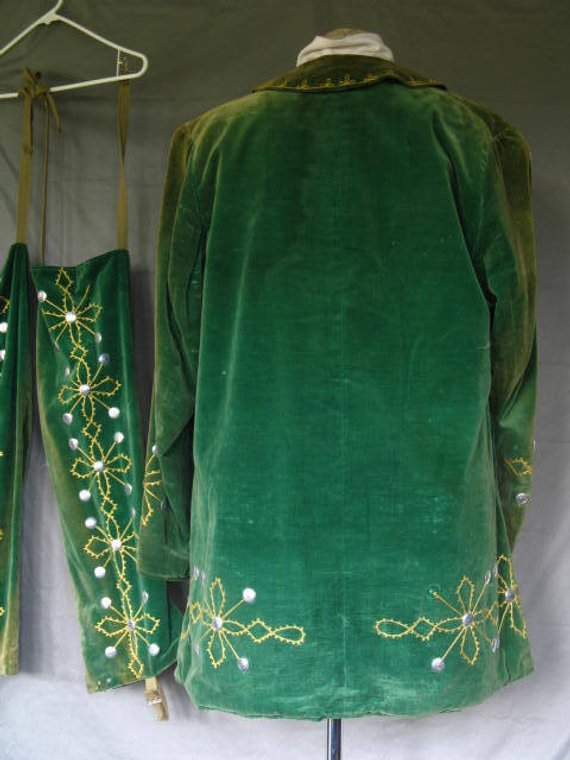 Ritual Robe Oddfellows 1900s Outer Conductor Green Velvet Gold Embroidery