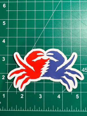 Stealie Crab - Grateful Dead - Laminated Vinyl Sticker - 2''x3'' 