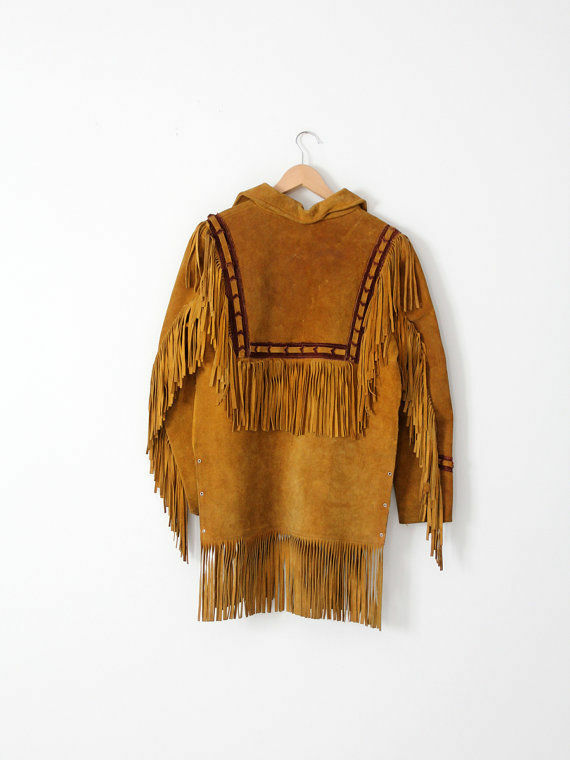 Pre-owned Handmade Mens Western Cowboy Gold Suede Leather Mountain Man Fringes Shirt & Pant Wsp293