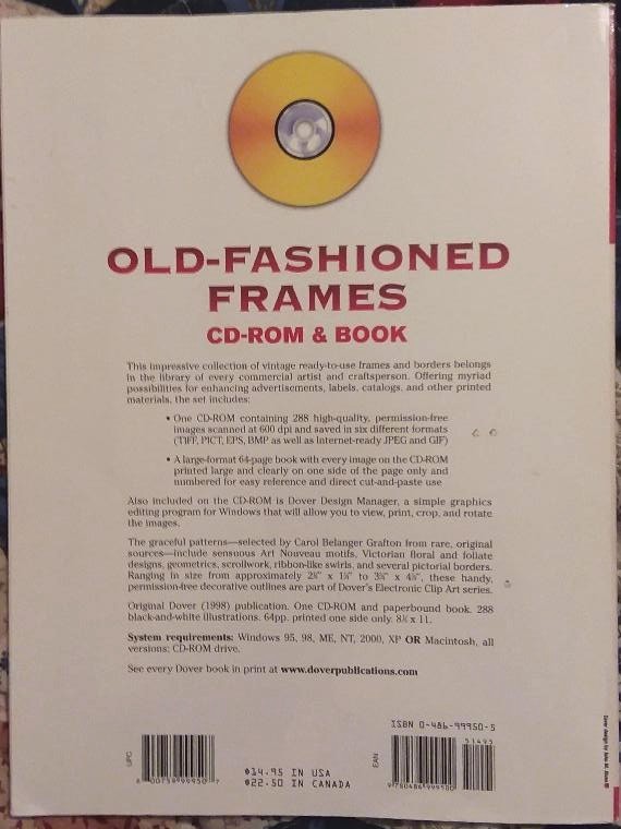 Dover Old-Fashioned Frames Book & CD Clip Art Digital Ephemera Scrap