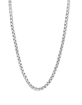 Italian .925 Sterling Silver Thin Venetian Round Box Chain