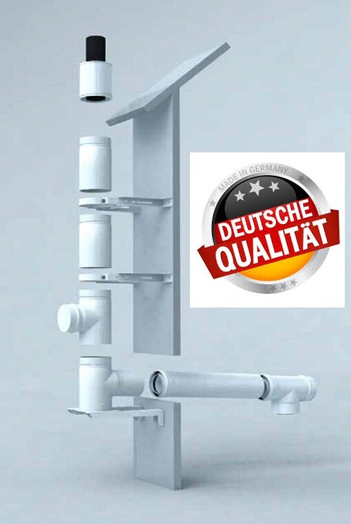 Abgas-System Brennwert Außenwand 80/125 Abgasrohr Abgasleitung Schornstein Kamin