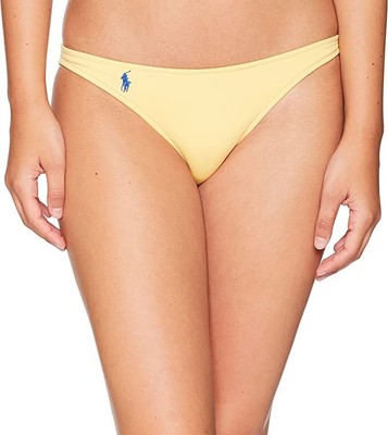 Поло Ralph Lauren Женское Taylor Classic для хипстерских плавок с отделкой снизу, желтое,