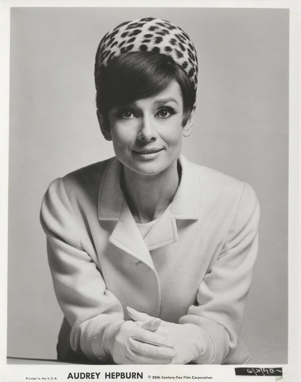 audrey hepburn charade iconic leopard print pillbox hat original 8x10 photo 1963