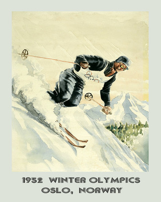 Ski Oslo Norway Olympics Winter Sport Alps  16X20 Vint Poster Repro FREE S/H USA