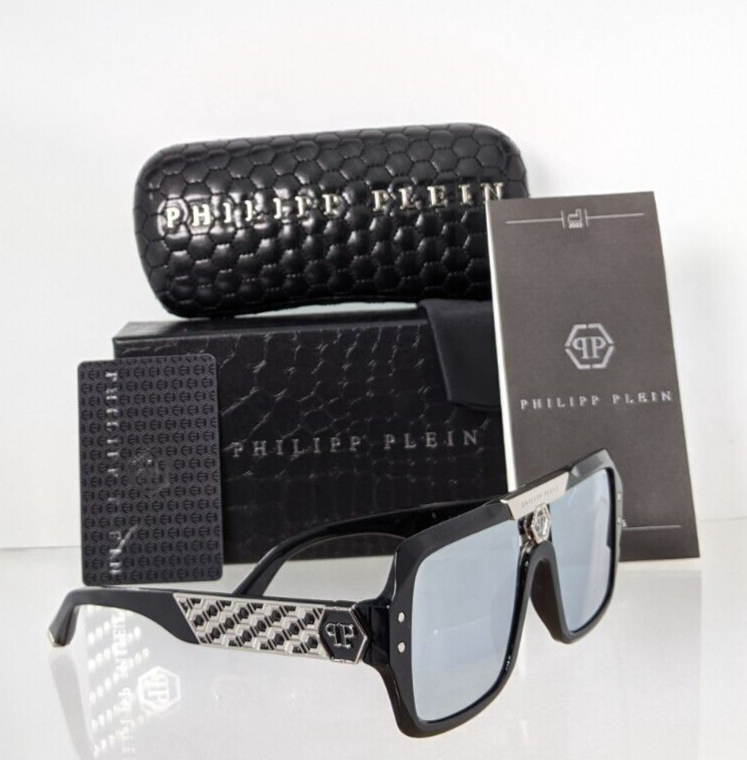 Pre-owned Philipp Plein Authentic  Sunglasses Spp 079 Col 700w Plein Badge Spp079 Frame In Silver