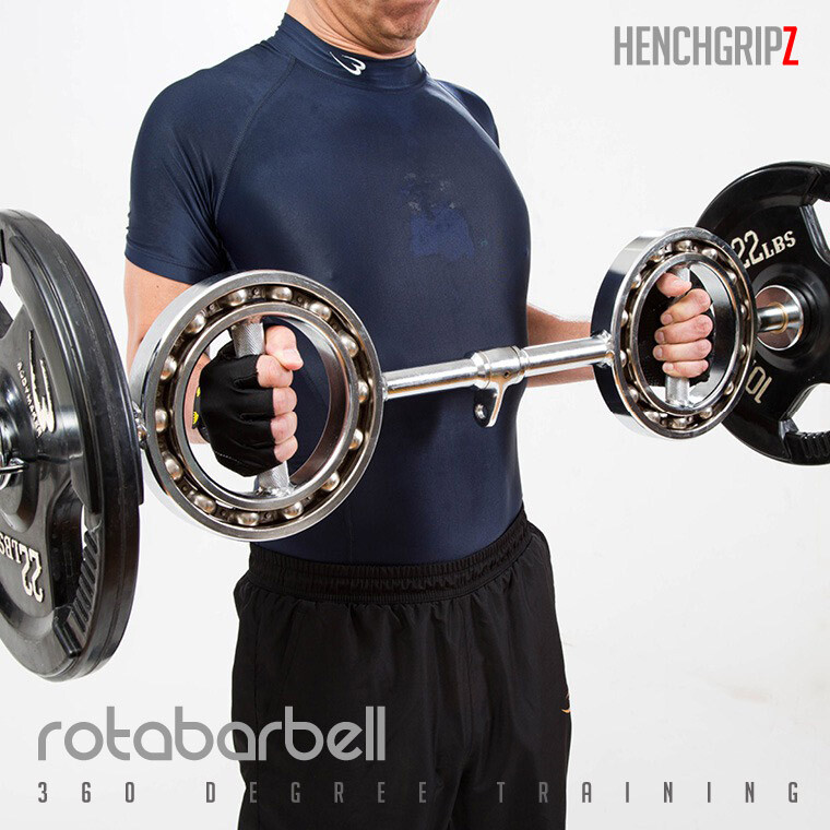 HENCHGRIPZ ROTABARBELL 360 Degree Olympic EZ Bar Hammer Curl Barbell