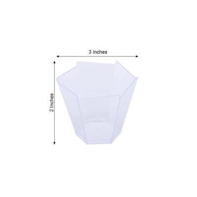 Hard Plastic 3-Ounce CLEAR DESSERT Mini CUPS Wedding Party Disposable SERVEWARE