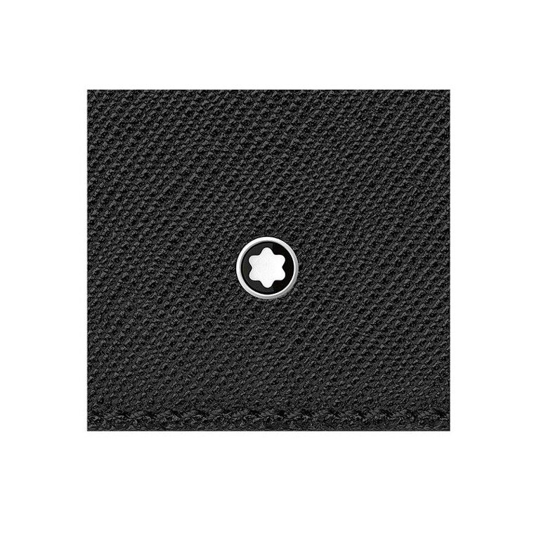 Pre-owned Montblanc Genuine  Sartorial Collection Natural Leather 8cc Men's Wallet Purse In Black