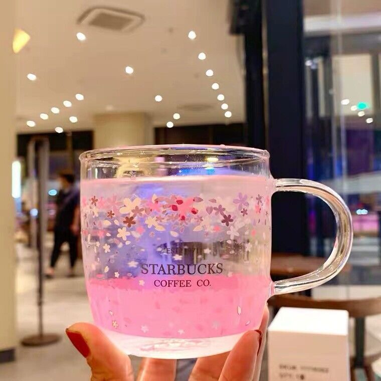 HOT 2024 Starbucks Discoloration Cherry Blossom Glass Coffee
