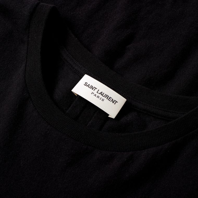 Pre-owned Saint Laurent Snake Print Cotton Jersey T-shirt Tee Black Size Med Hedi Slimane
