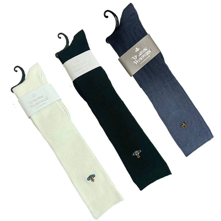 タイツ・ソックス Vivienne Westwood SOCKS WITH ORB EMBROIDERY Vivienne Westwood Vivienne Westwood Women Socks With Orb