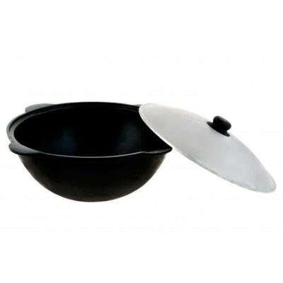 Kazan Казан Uzbeki Tatar Dish Plov Pot Mangal Cast Iron Pan Cooking 16 L + Lid