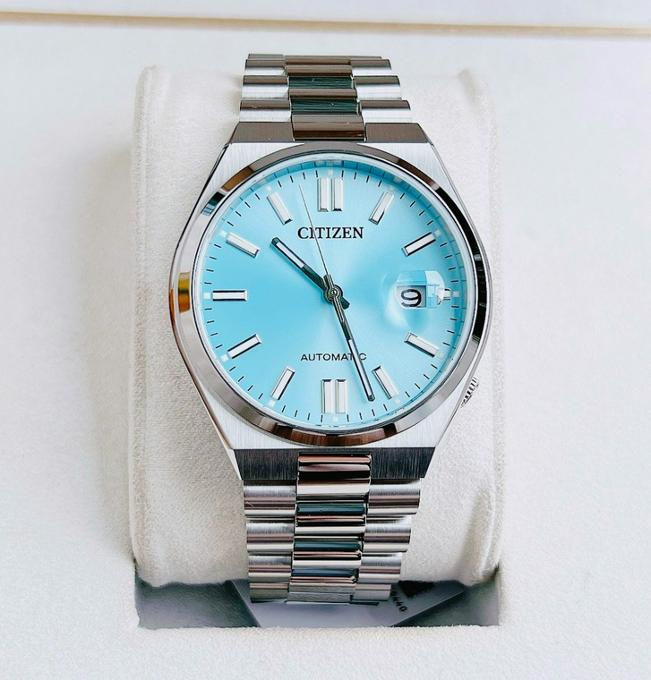 Pre-owned Citizen Tsuyosa Sapphire Crystal Automatic Turquoise Dial Nj0151-88m