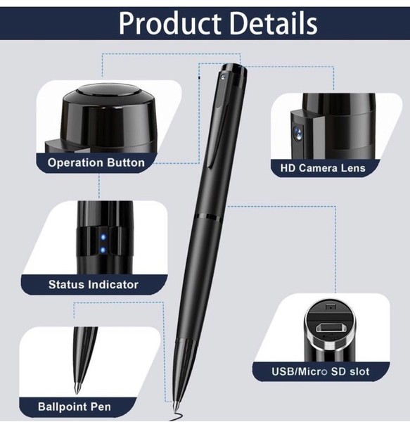 Hidden Cam Pocket Pen Camera 1080P HD 64GB Mini Video Recorder DVR Security USB - Image 75