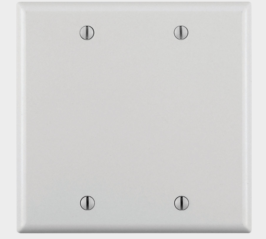 LEVITON IVORY Plastic Blank 2 Gang WALL PLATE COVER 4-1/2