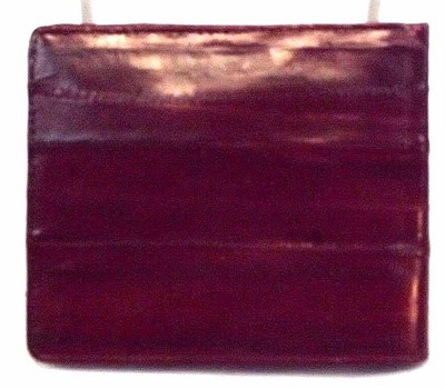 Men's Wallet Bifold Billfold Red Eel Leather