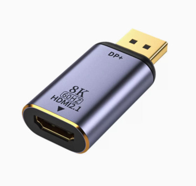 DP / MiniDP to HDMI2.1 4K/8K Converter Head Displayport High-Definition Adapter