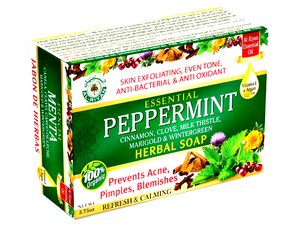 ORGANIC SOAP-Al Riyan Peppermint Soap 100% Natural Vegan Brightens Skin