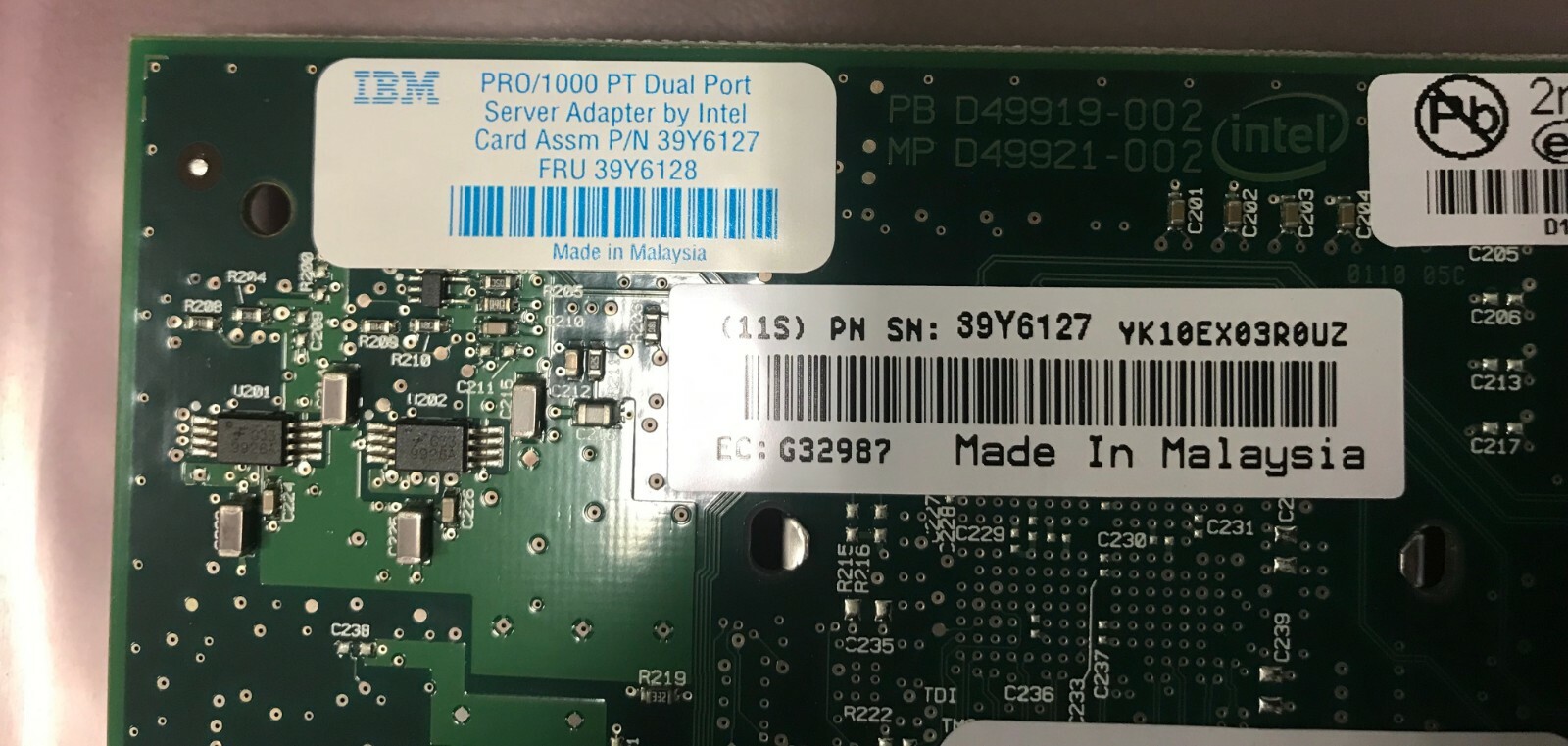 IBM 39Y6128 PRO/1000 PT Dual-Port PCI-E Network Adapter Card