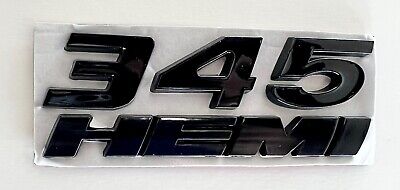 For DODGE 345 HEMI Black Gloss Emblem Fender Trunk Adhesive Side Badge Logo