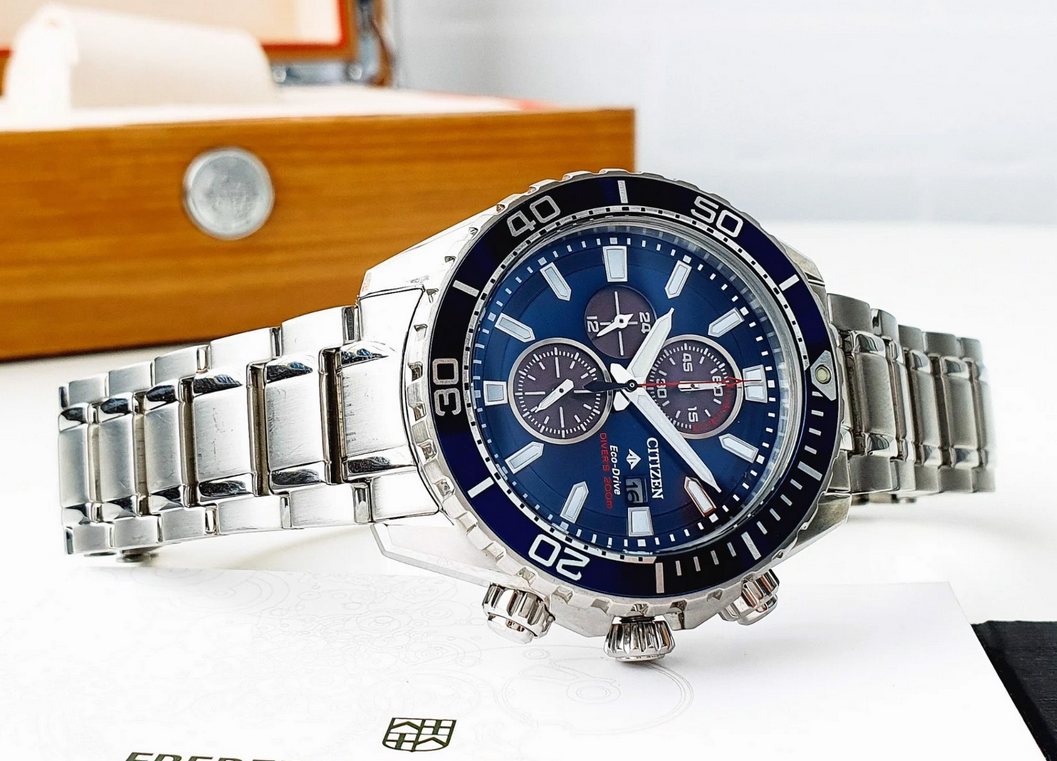 Pre-owned Citizen Ca0710-58l Promaster Diver Blue Dial Men's Watch