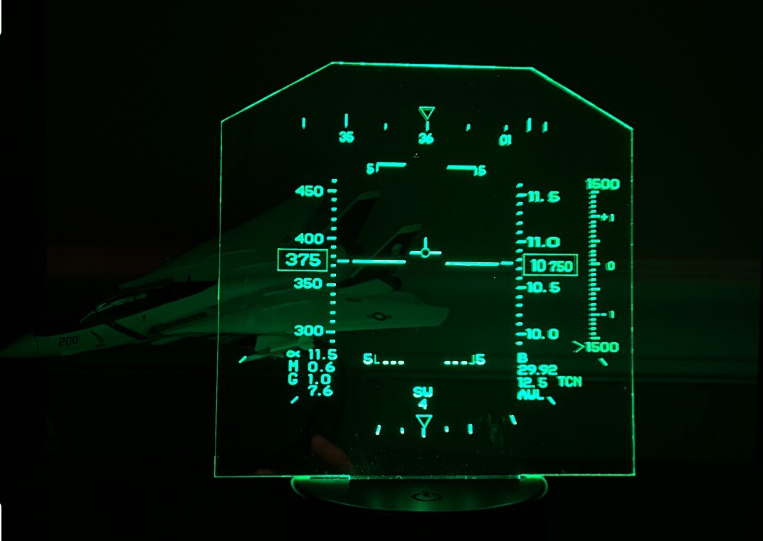 F14 Tomcat Heads Up Display -HUD- LED Light -Sign - Night Light-