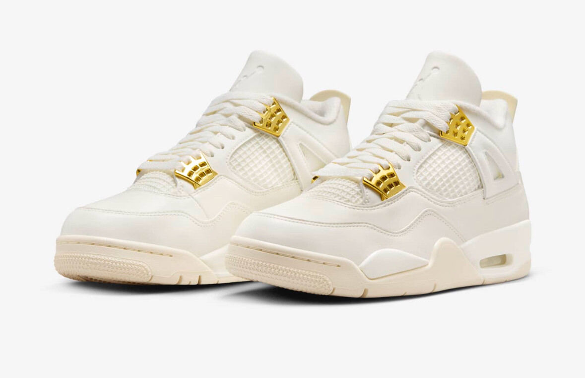 Air Jordan 4 ホワイト/ゴールド 箱付き 3/25発売｜Nike WMNS Air Jordan 4 Retro 