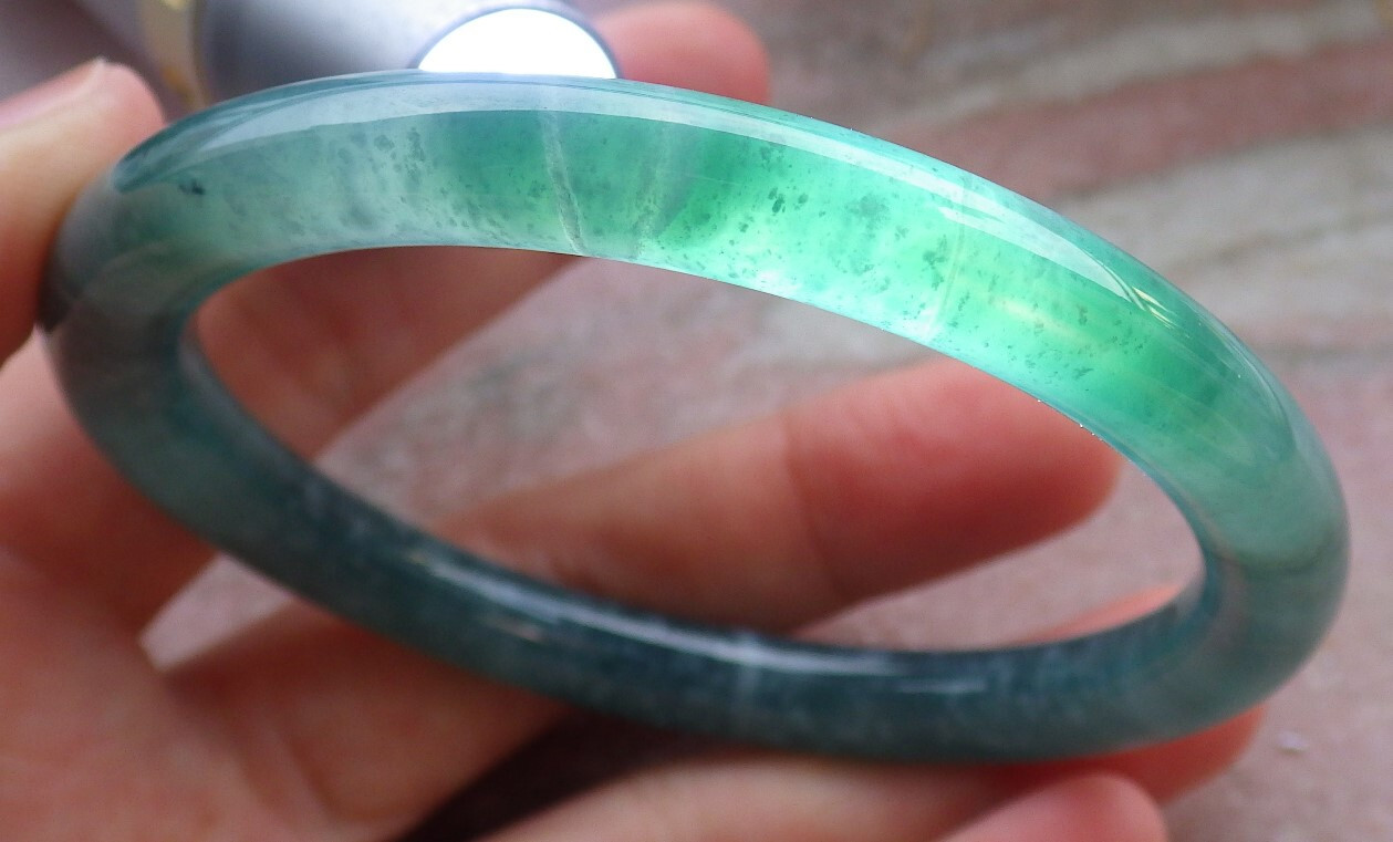 【りんご】替え袖 Certified Green Natural A JADE Jadeite Circle Bangle