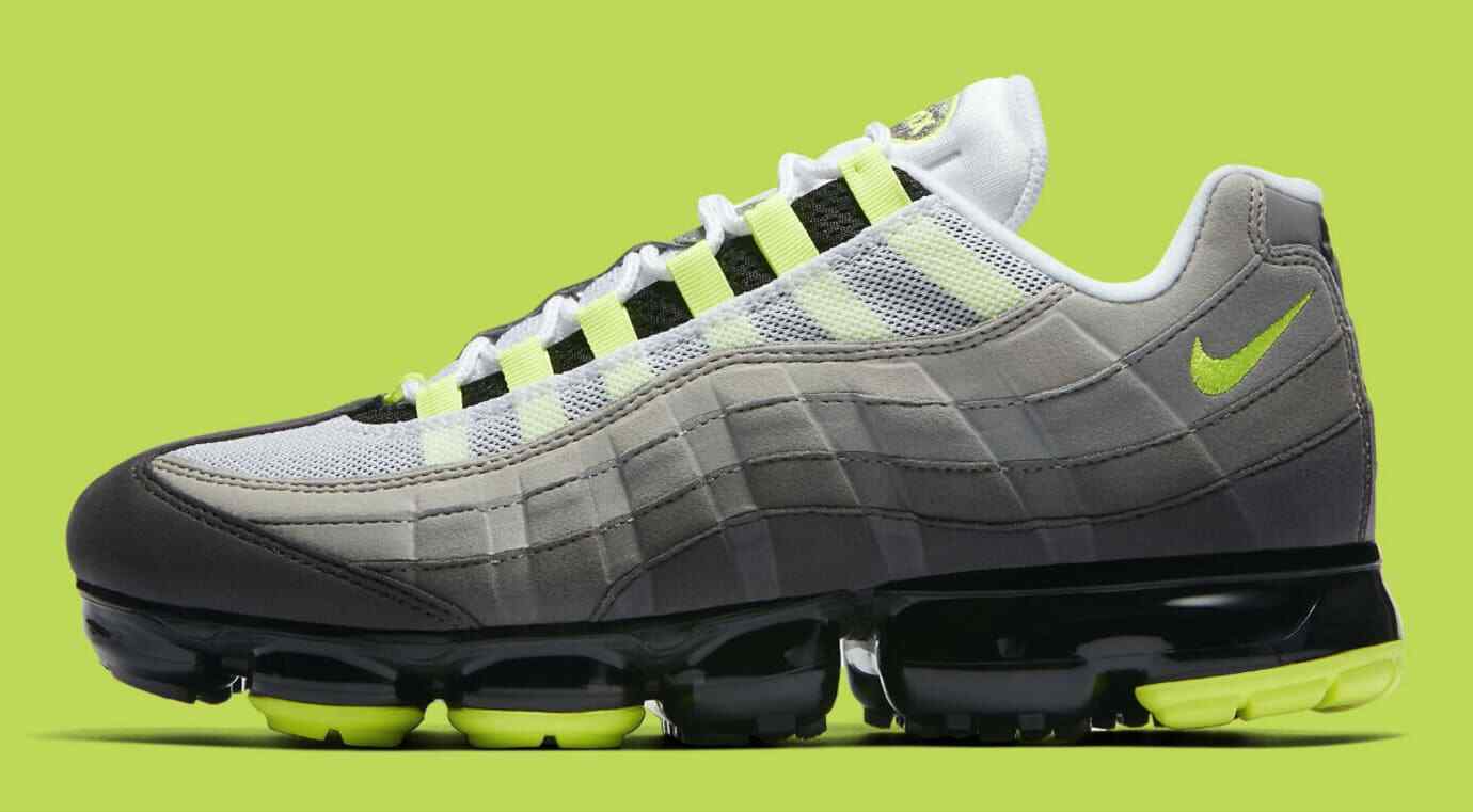 Nike Vapormax 95 Neon Volt Cool Grey Black OG Denham AJ7292 Nike Vapormax 95 Neon Volt Cool Grey Black OG Denham AJ7292